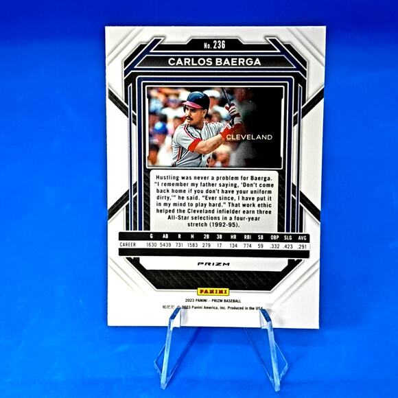 2023 Panini Prizm - Carlos Baerga #236 Blue Ice Prizm - Picture 6 of 8